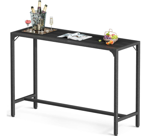 Mesa De Bar Patio Con Altura De 119cm Y Superficie Impermeab