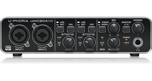 Interface De Audio Behringer U-phoria Umc204hd Envio Gratis