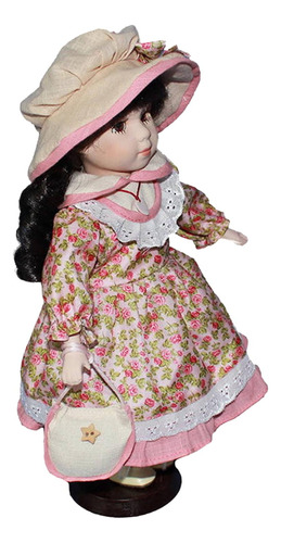 Muñeca De De Pie De 30 Cm, Con Sombrero, Muñeca De Rosa