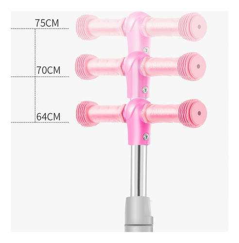 Patín Con Silla 3 Ruedas Montable Con Luces Y Sonidos Niños Color Rosa