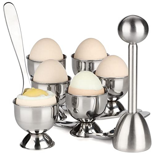 Egg Cups For Soft Boiled Eggs Holder  Egg Cracker Toppe...