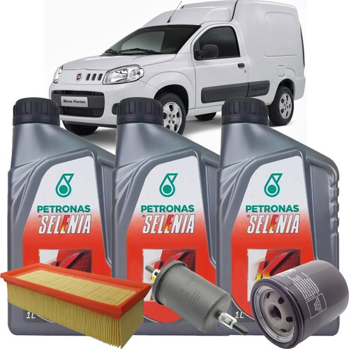 Kit Revisão 15w40 Filtros Fiat Fiorino 1.4 8v Mpi Furgão