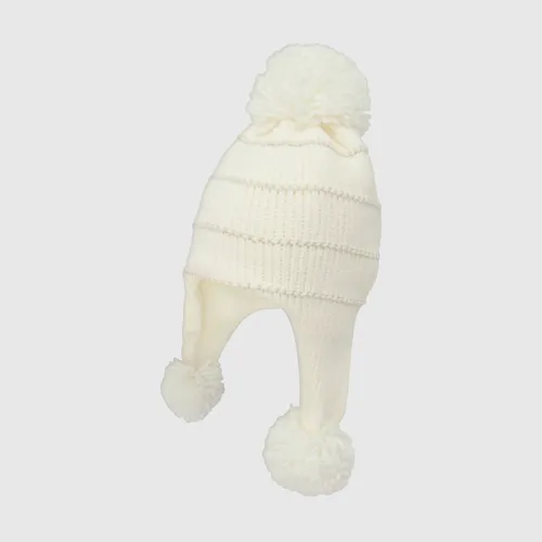 Gorro De Bebé Niña De Chenille Blanco (3 A 24 Meses)