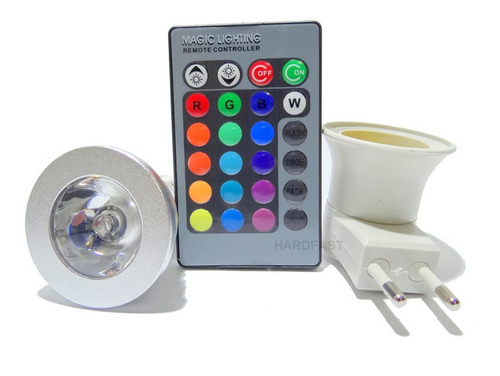 Lampada Led Colorida Com Controle Remoto E Adaptador Tomada Luz RGB