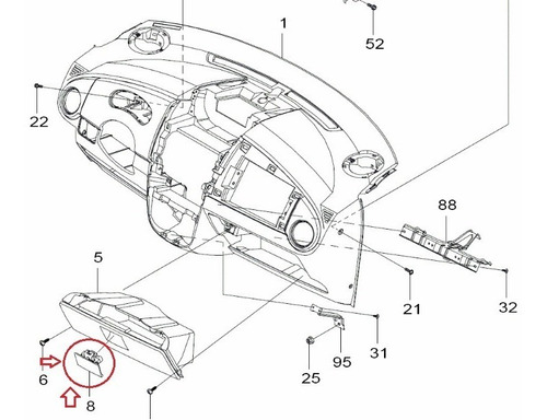 Imagen 7 de 10 de Chapa Guantera Chevrolet Spark Crhonos 96435445