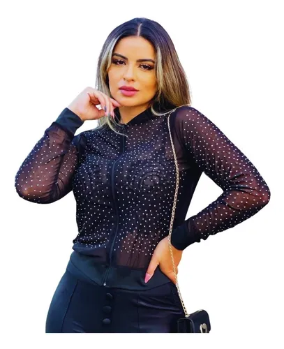 Jaqueta de tule com on sale brilho