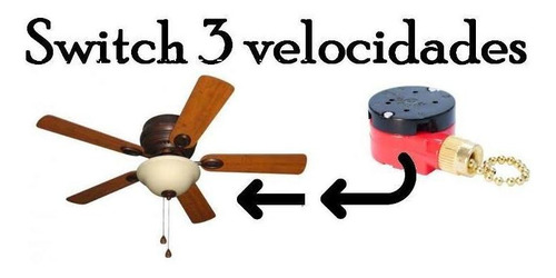 Juego Switch Ventilador De Techo Luz Y 3 Velocidades. 2 Pzs