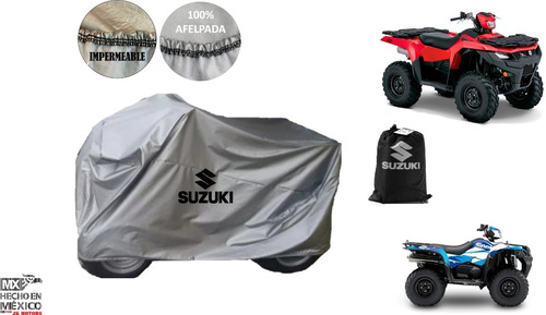 Funda Afelpada 100%impermeable Cuatrimoto Suzuki Kingquad 