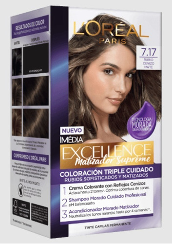  L'oréal Tintura Matizador Supreme 7.17 Rubio Cenizo Matte