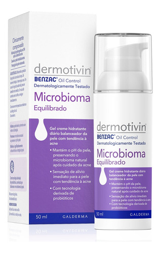 Creme Hidratante Facial Benzac Microbioma 50ml Dermotivin Momento De Aplicação Dia/noite Tipo De Pele Oleosa Oleosa Dia/noite