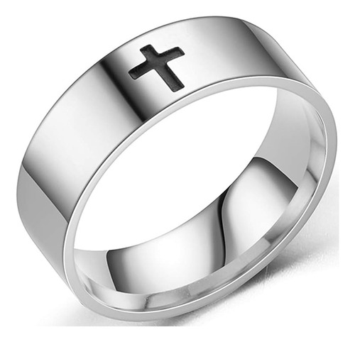 Jewelers Anillo Acero Inoxidable 315 In Con Cruz Cristiana M