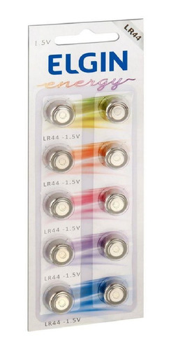 Pilha Bateria Lr44 Elgin 1.5v 10unidades - Frete + Barato