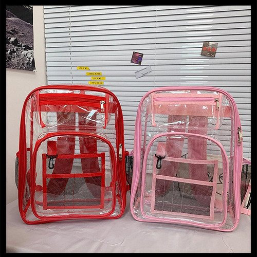 L Mochila Transparente Correa Reforzada De Pvc Resistente Al