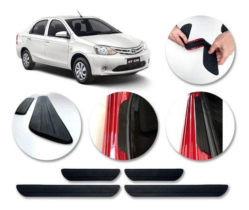 Cubre-zócalo De Puertas X4 Para Toyota Etios 2013 Molduras