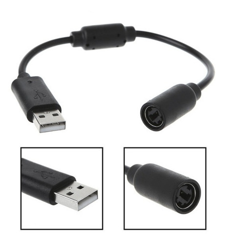 Cabo Usb Controle Xbox 360 Com Fio Conector Break Away Ponta