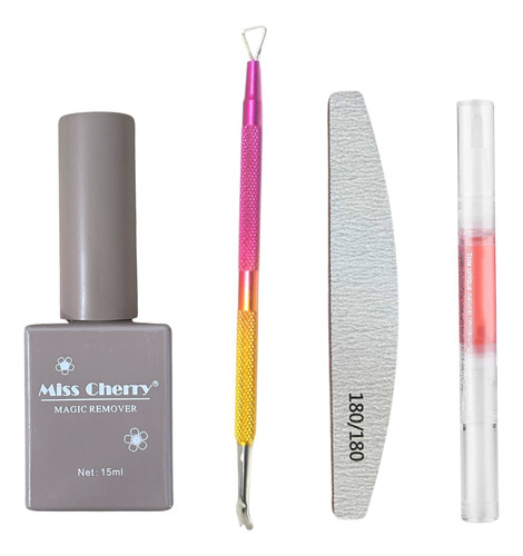 Kit Completo De Retiro De Gel Acrilico Removedor Gel Gelish