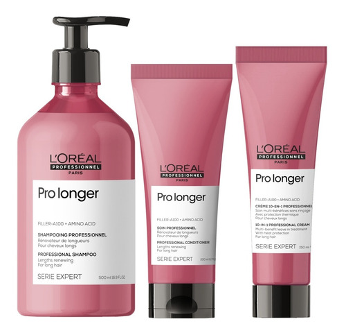 Kit Pro Longer Shampoo 500ml, Acondicionador 200ml Y Leav In