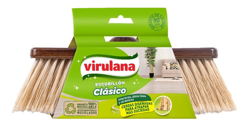 Escobillon Virulana Clasico Cerdas Barredor Simil Madera