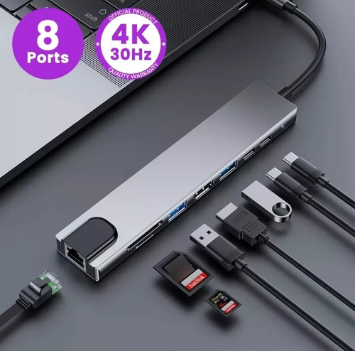 Adaptador Dock Thunderbolt3 Tipoc Hdmi P/ Macbook Air Pro M1