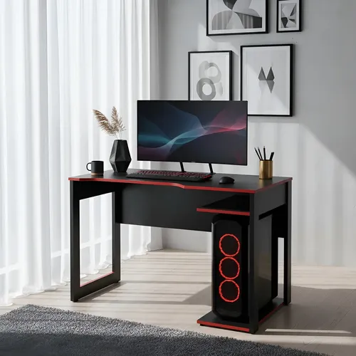 Escrivaninha Mesa Gamer Para Computador Tecnomobili 4161 Mdp Cor Preto/Vermelho