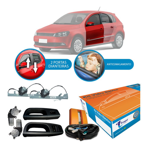 Kit Vidro Elétrico Vw Gol G6 2005 A 2014 Antiesmagamento