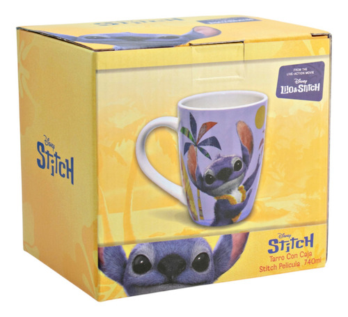 Taza Cerámica Personajes Animados Con Caja De 740 Ml Color Azul Lilo Y Stitch Live Action