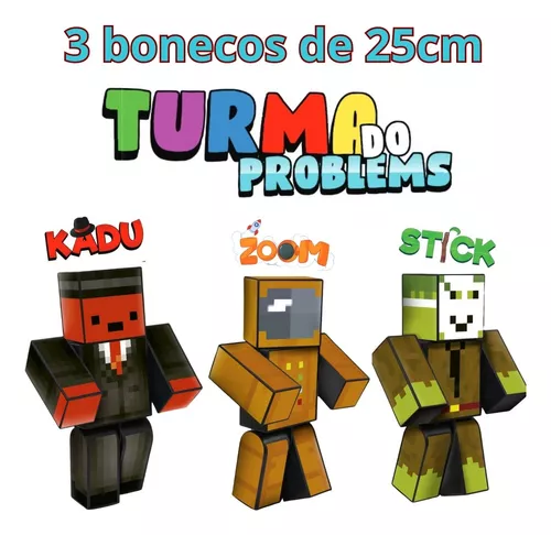 Boneco Kadu Turma do Problems - Pequeno - 25cm - Minecraft - Algazarra