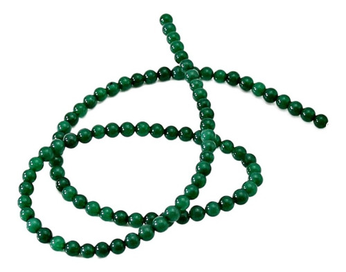 Jade Verde Fio 38cm Bola Esfera Lisa 4mm Teostone Colar 1537