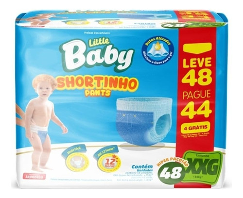 Fralda Calça Infantil Pants Little Baby Xxg Com 48 Unidades Gênero Sem Gênero Tamanho Extra Extra Grande (xxg)