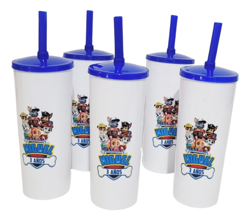 Pack 30 Vasos Personalizados Long Drink Con Tapa 