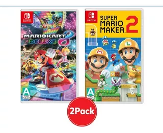 2 Pack Nintendo Switch Mario Kart Deluxe 8 Super Mario Maker