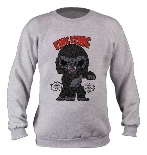 Buzos Grises Película De King Kong Oversize Infantil 7304