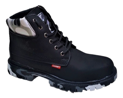 Botas Hombre Camuflaje Caballero Negro Militar Casual Cosida