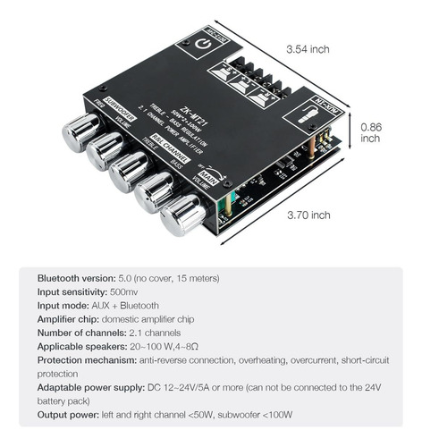 Tarjeta Amplificadora De Potencia De Audio Bluetooth 100w