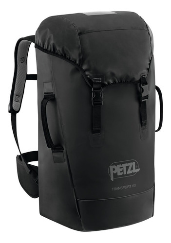 Mochila Petzl Transport 60 Lts Trabajo Rescate Rope Acess Color Negro Diseño De La Tela Lisa