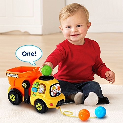 Imagen 5 de 6 de Vtech Drop And Go Dump Truck Exclusivo De Amazon, Naranja