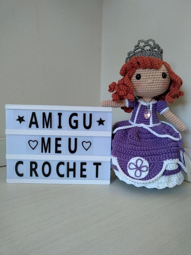 Imagem 3 de 6 de Princesa Sofia Em Amigurumi - Presente Quarto Boneca Shopia