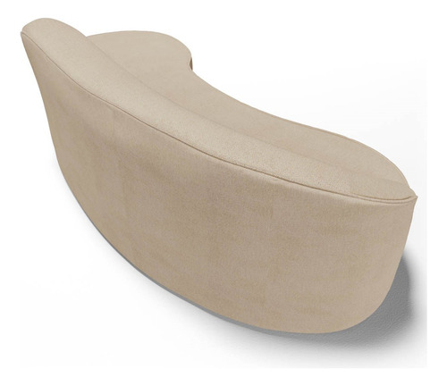 Sofá Living 230cm Braço Esquerdo Mozart Linho Bege Escuro Cor Creme