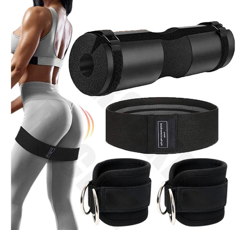 Kit De 3 En 1 Cojín Protector Cuello Para Barra Fitness Gym