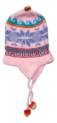 Imagen 7 de 10 de Gorro Coya Chullo Lana De Alpaca Niños Andino De 1 A 2 Años