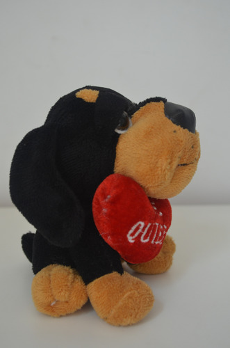 Peluche Perro Te Quiero Corazon Negro (Usado)