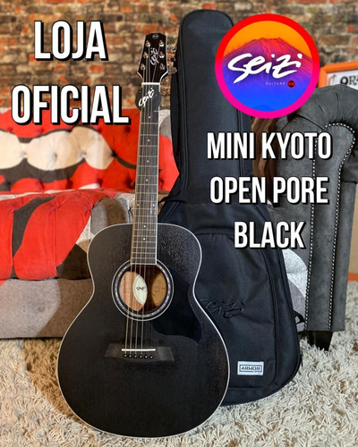Violão Seizi Mini Kyoto Open Pore Black Com Bag Ltd Ed