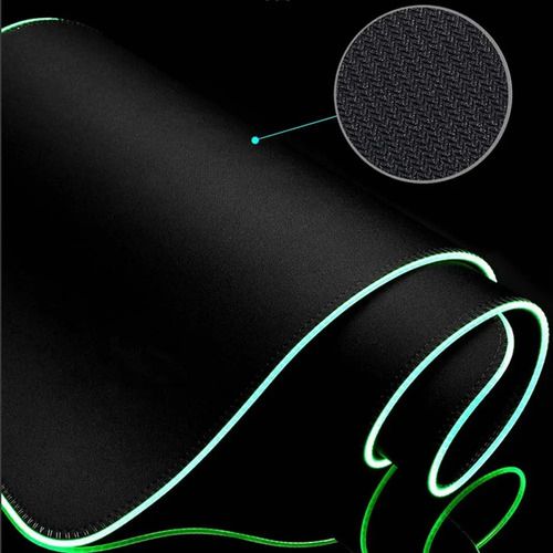 My Tapete Gamer Color Negro Con Luz Rgb Para Mouse 90 X 40