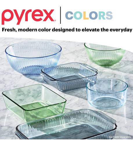 Pyrex Colors (paquete De 3, Grande) Juego De Recipientes De