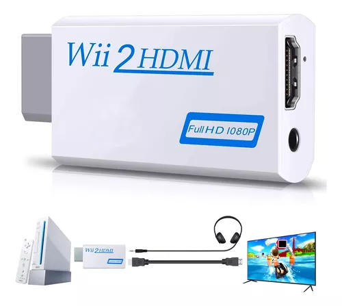 Adaptador convertidor Wii a HDMI 1080P para dispositivo Full HD con  conector de audio de 0.138 in y salida HDMI compatible con Nintendo Wii,  Wii U