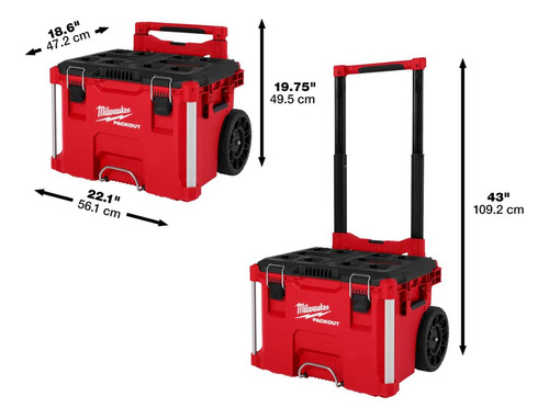 Carro De Herramientas Milwaukee Packout Organizador 2 Cajas