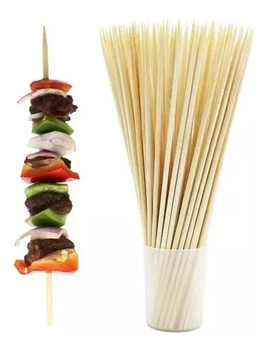 Palos De Brocheta. Palos De Bambu Para Anticucho. 40 Cm