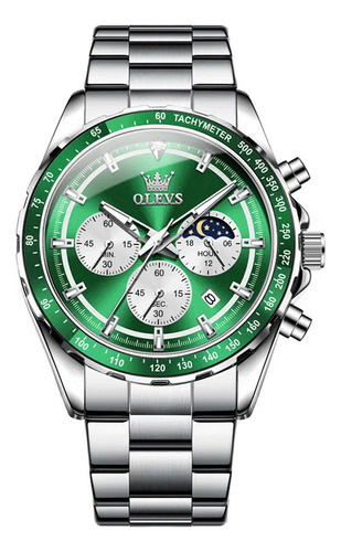 Reloj De Acero Inoxidable 2945 Chronograph Luminous Para Hom