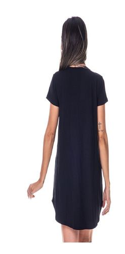Imagem 4 de 5 de Vestido Curto Manguinha Básico Liso 039