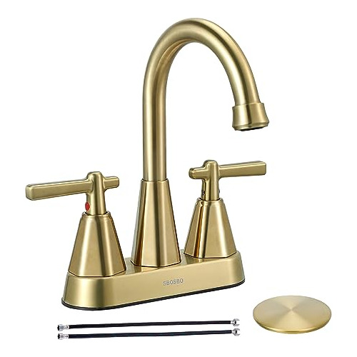 Grifo Para Lavabo De Baño 4 Pulgadas Brushed Gold